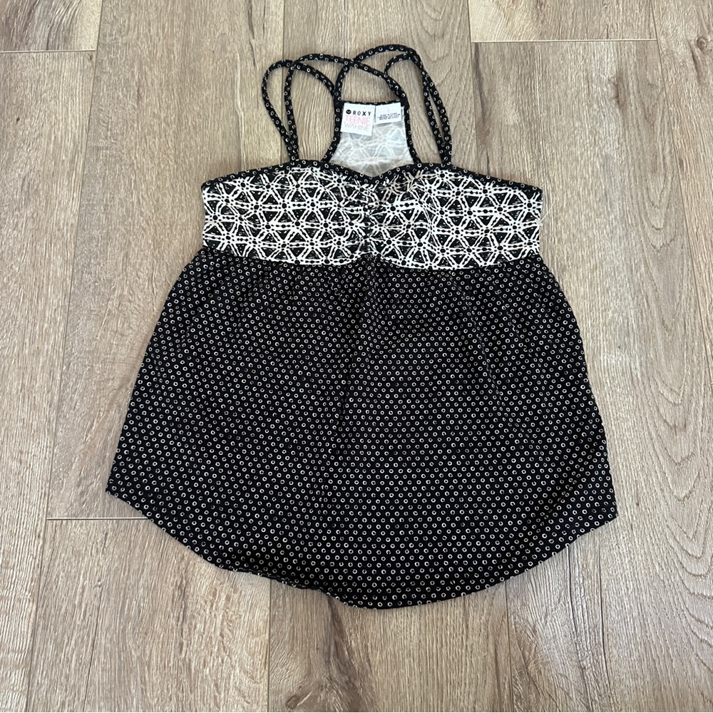 Roxy girl Black and White Patterned Sleeveless Top